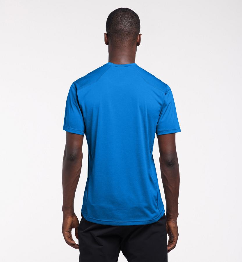 Haglöfs Mens Ridge T-Shirt Blue New Zealand 32164XNTE